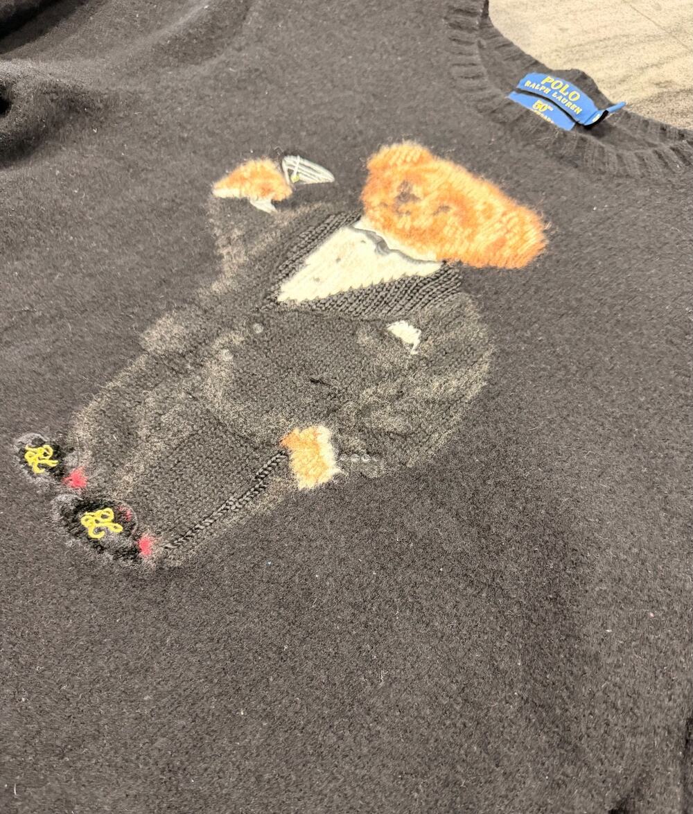 Rare Polo Ralph Lauren 50th Anniversary Martini Tuxedo Bear Wool Sweater L